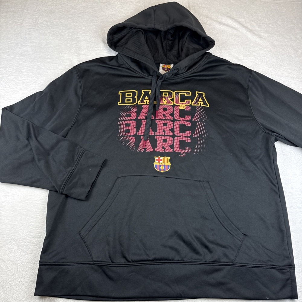 FCB BARCA FC Barcelona Soccer Hoodie Sweatshirt ~Size XL FCB LICENSED